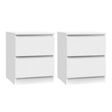 Alstonville 2 Drawer Bedside Table, White 2pcs