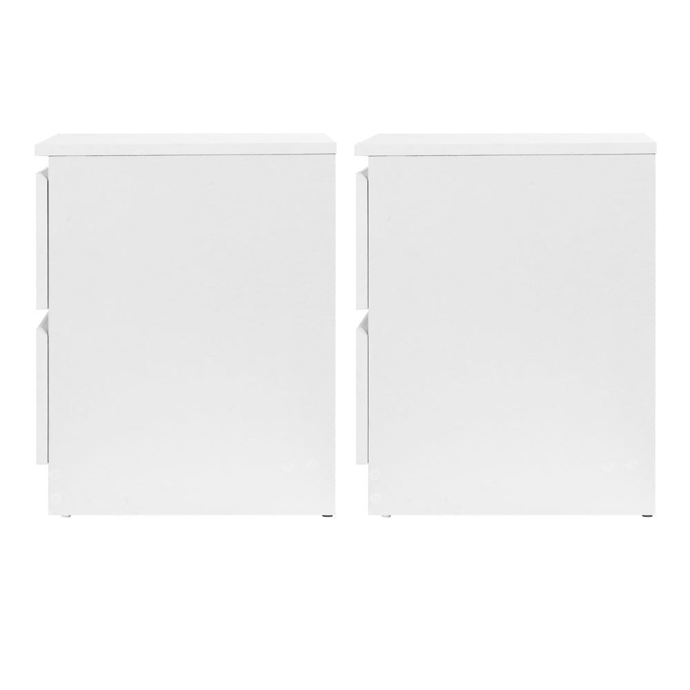 Alstonville 2 Drawer Bedside Table, White 2pcs