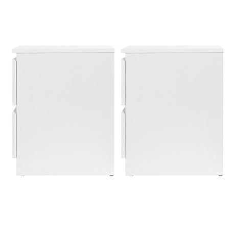 Alstonville 2 Drawer Bedside Table, White 2pcs