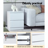 Alstonville 2 Drawer Bedside Table, White 2pcs