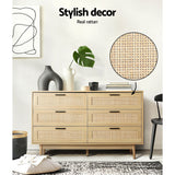 Artiss BRIONY 6-Drawer Chest of Drawers in Oak — Allure Home Collections