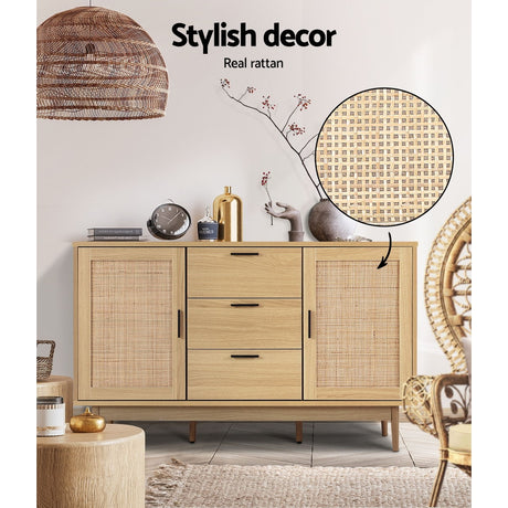 Waikerie 3 Drawer Buffet Sideboard, Oak