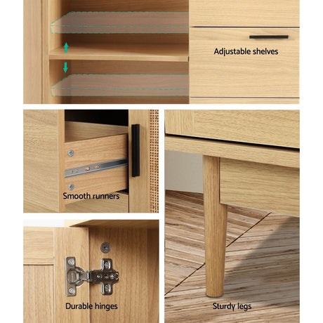 Waikerie 3 Drawer Buffet Sideboard, Oak