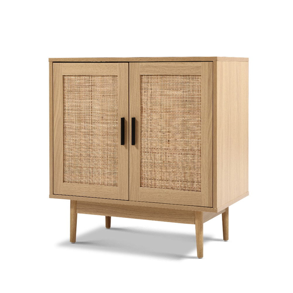 Artiss BRIONY Oak Rattan Buffet Sideboard — 2 Doors, Paper Veneer Finish — Allure Home Collections