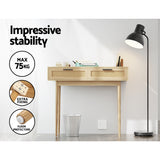 Artiss Console Table with 2 Rattan Drawers — Eucalyptus Legs, 15mm Particle Board — Allure Home Collections
