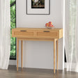 Artiss Console Table with 2 Rattan Drawers — Eucalyptus Legs, 15mm Particle Board — Allure Home Collections