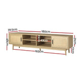 Artiss Cole 180cm Coastal Bohemian TV Cabinet with Real Rattan — Allure Home Collections