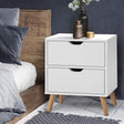 Artiss BODEN Bedside Table with 2 Drawers in White — Allure Home Collections
