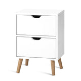 Artiss BODEN Bedside Table with 2 Drawers in White — Allure Home Collections