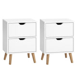 Artiss BODEN Bedside Table with 2 Drawers in White — Set of 2 — Allure Home Collections