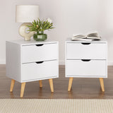 Artiss BODEN Bedside Table with 2 Drawers in White — Set of 2 — Allure Home Collections