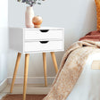 Artiss BODIE Bedside Table with 2 Drawers in White — Scandinavian Design — Allure Home Collections