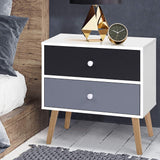 Artiss BONDS Bedside Table with 2 Drawers in White — Scandinavian Style — Allure Home Collections