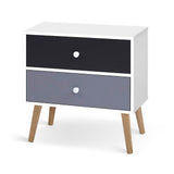 Artiss BONDS Bedside Table with 2 Drawers in White — Scandinavian Style — Allure Home Collections