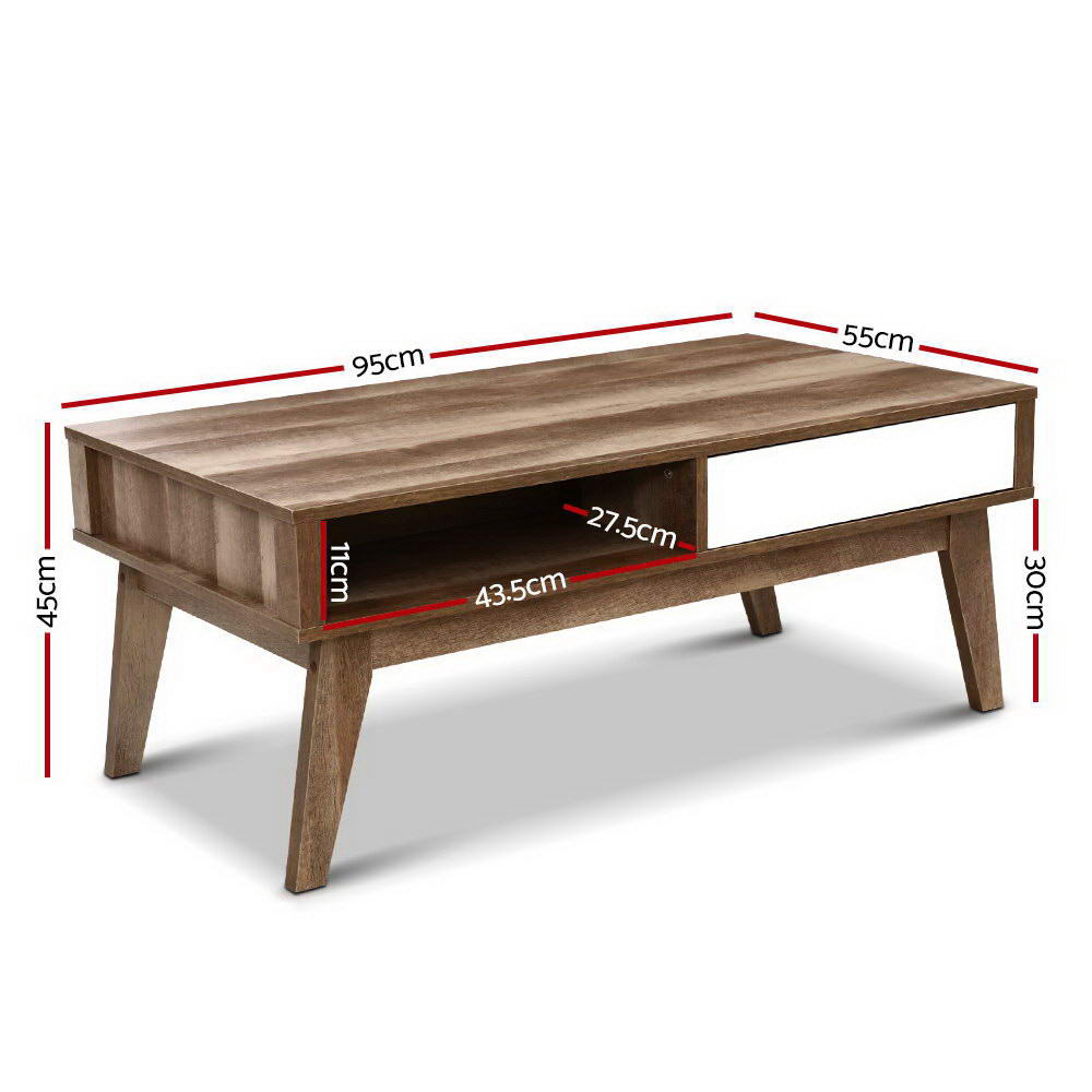 Artiss Sanna Scandinavian Coffee Table with Drawers