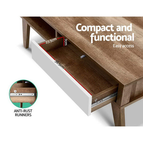 Artiss Sanna Scandinavian Coffee Table with Drawers