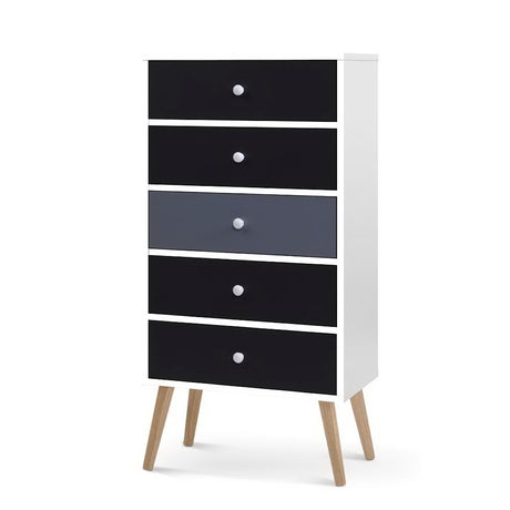 Artiss BONDS 5-Drawer Scandinavian Tallboy in White — Allure Home Collections
