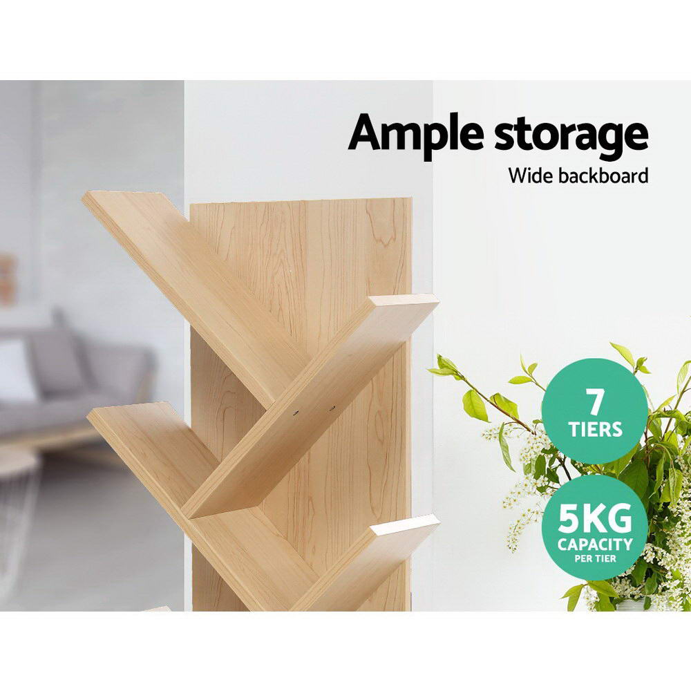 Artiss Tree Bookshelf - 7 Tier ECHO Oak