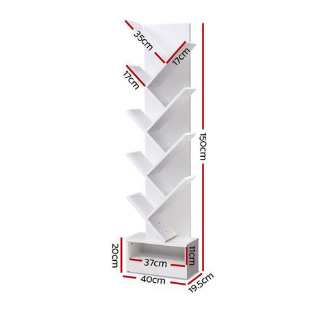 Artiss ECHO White 9-Tier Tree Bookshelf