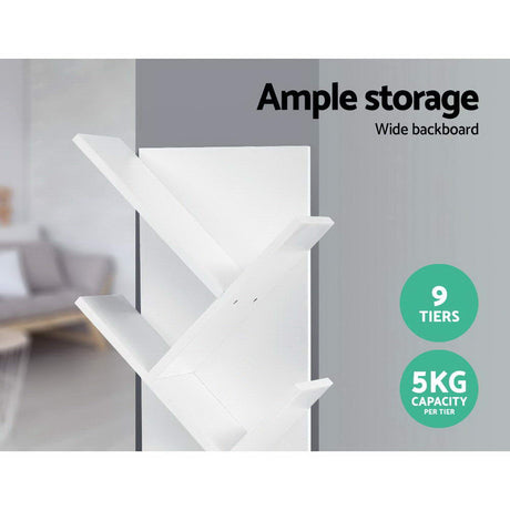 Artiss ECHO White 9-Tier Tree Bookshelf