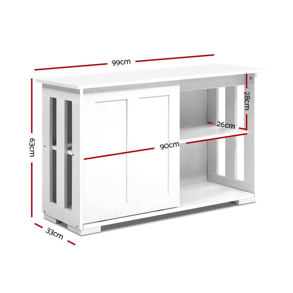 Artiss SERA White Buffet Sideboard with Sliding Doors — Counter and Storage Cabinet — Allure Home Collections