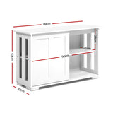 Artiss SERA White Buffet Sideboard with Sliding Doors — Counter and Storage Cabinet — Allure Home Collections