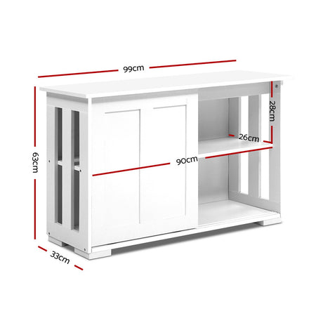 Artiss SERA White Buffet Sideboard with Sliding Doors — Counter and Storage Cabinet — Allure Home Collections