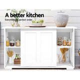 Artiss SERA White Buffet Sideboard with Sliding Doors — Counter and Storage Cabinet — Allure Home Collections