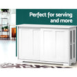 Artiss SERA White Buffet Sideboard with Sliding Doors — Counter and Storage Cabinet — Allure Home Collections