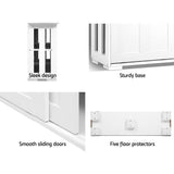 Artiss SERA White Buffet Sideboard with Sliding Doors — Counter and Storage Cabinet — Allure Home Collections