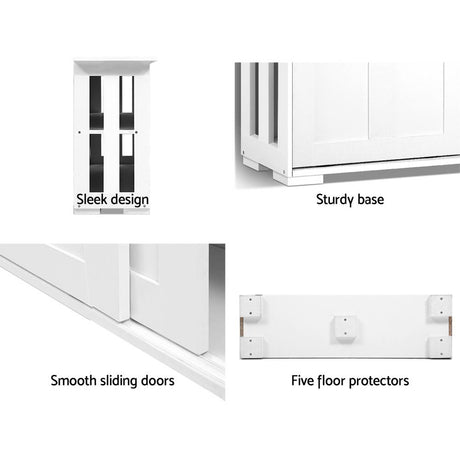 Artiss SERA White Buffet Sideboard with Sliding Doors — Counter and Storage Cabinet — Allure Home Collections