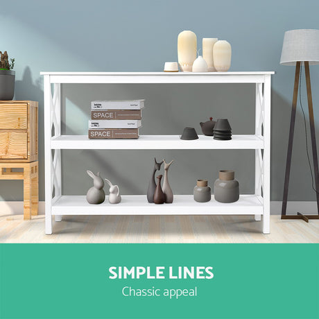 Artiss 3-Tier White Console Table