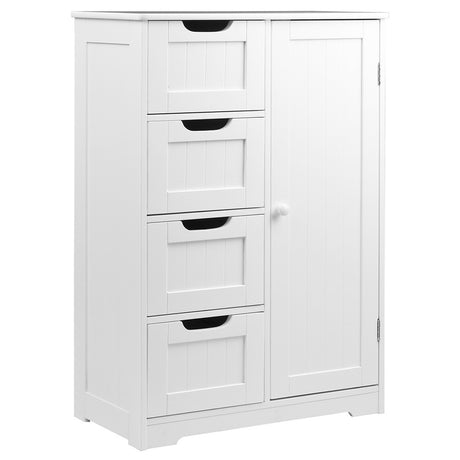 Donovans 4 Drawer Bathroom Storage Cabinet, White image 1