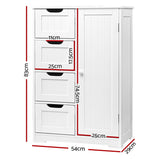 Donovans 4 Drawer Bathroom Storage Cabinet, White image 2