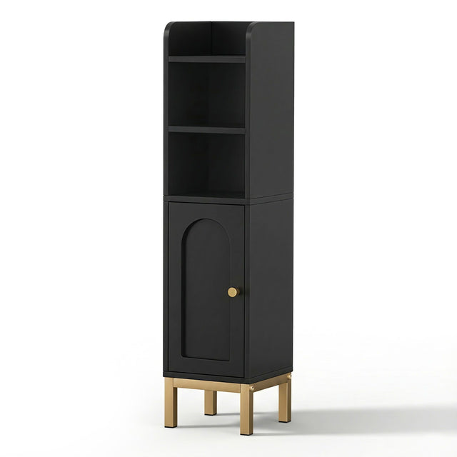 Tantanoola Slim Corner Bathroom Cabinet, Black image 1