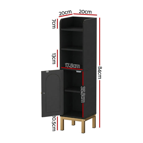 Tantanoola Slim Corner Bathroom Cabinet, Black image 2