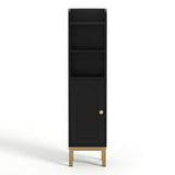 Tantanoola Slim Corner Bathroom Cabinet, Black image 3