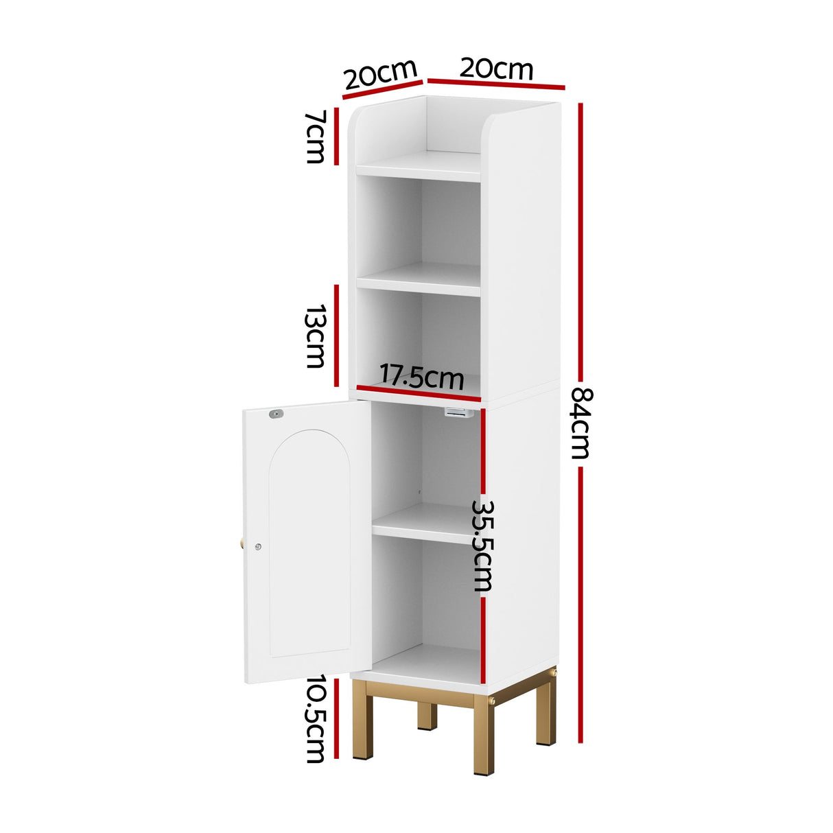 Tantanoola Slim Corner Bathroom Cabinet, White image 2