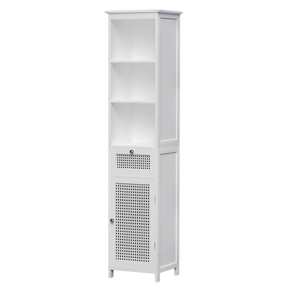 Port MacDonnell Rattan Bathroom Tallboy, White image 2