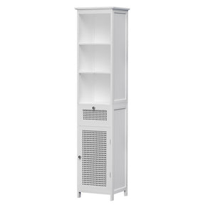 Port MacDonnell Rattan Bathroom Tallboy, White image 2