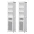 Port MacDonnell Rattan Bathroom Tallboy, White 2pcs image 1