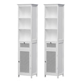 Port MacDonnell Rattan Bathroom Tallboy, White 2pcs image 1