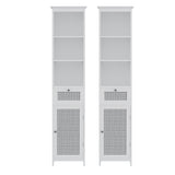 Port MacDonnell Rattan Bathroom Tallboy, White 2pcs image 3