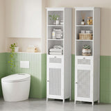 Port MacDonnell Rattan Bathroom Tallboy, White 2pcs image 7