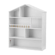 House Shaped Kids Bookshelf, 4 Tier White