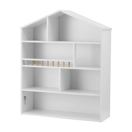 House Shaped Kids Bookshelf, 4 Tier White