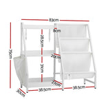 Keezi 3-Tier Kids Bookshelf with Sling-Style Book Racks — White Metal Frame — Allure Home Collections