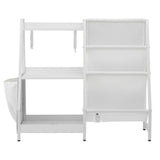 Keezi 3-Tier Kids Bookshelf with Sling-Style Book Racks — White Metal Frame — Allure Home Collections