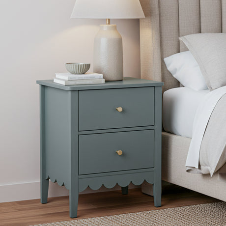 Casuarina 2 Drawer Bedside Table, Green