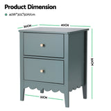 Casuarina 2 Drawer Bedside Table, Green